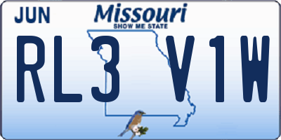 MO license plate RL3V1W