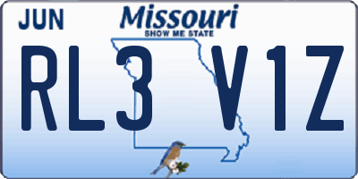 MO license plate RL3V1Z