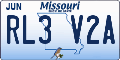 MO license plate RL3V2A