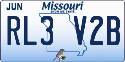 MO license plate RL3V2B