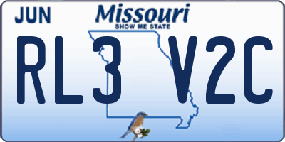MO license plate RL3V2C
