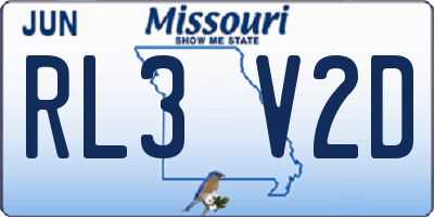 MO license plate RL3V2D