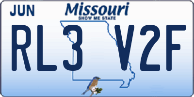 MO license plate RL3V2F
