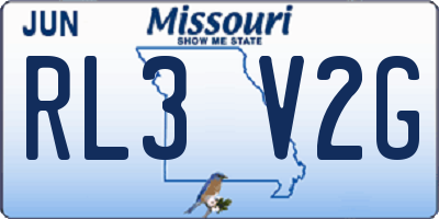 MO license plate RL3V2G