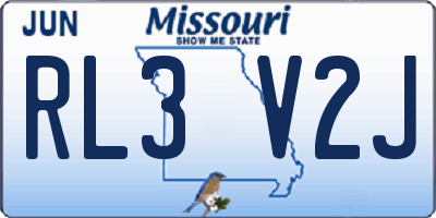 MO license plate RL3V2J