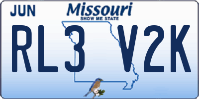 MO license plate RL3V2K