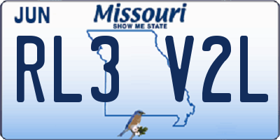 MO license plate RL3V2L