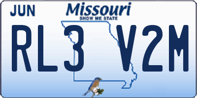 MO license plate RL3V2M