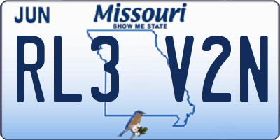 MO license plate RL3V2N