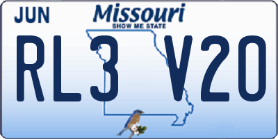 MO license plate RL3V2O