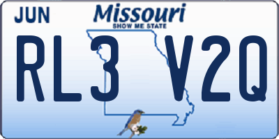 MO license plate RL3V2Q