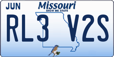 MO license plate RL3V2S