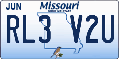MO license plate RL3V2U