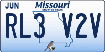 MO license plate RL3V2V