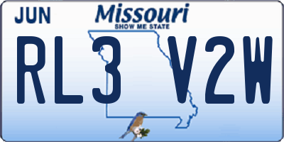 MO license plate RL3V2W