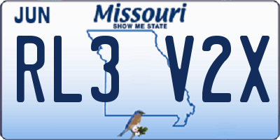 MO license plate RL3V2X