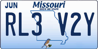 MO license plate RL3V2Y