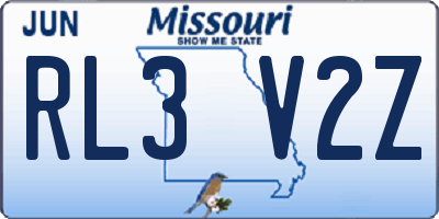 MO license plate RL3V2Z