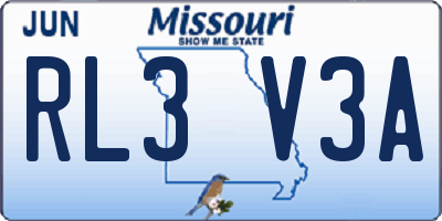 MO license plate RL3V3A