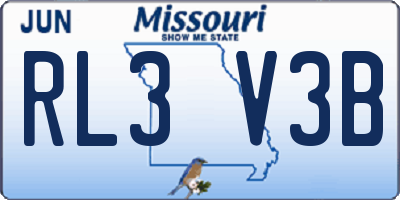 MO license plate RL3V3B