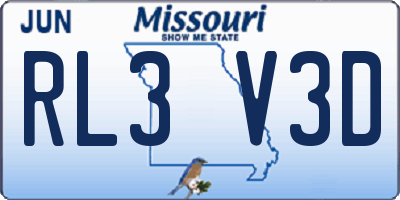 MO license plate RL3V3D
