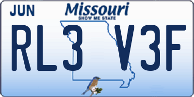 MO license plate RL3V3F