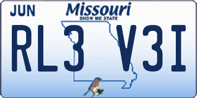 MO license plate RL3V3I
