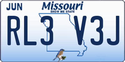 MO license plate RL3V3J