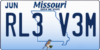 MO license plate RL3V3M