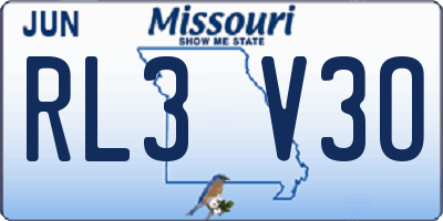 MO license plate RL3V3O