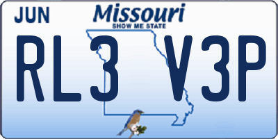 MO license plate RL3V3P