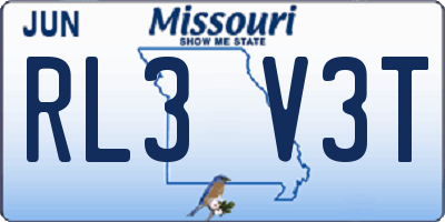 MO license plate RL3V3T