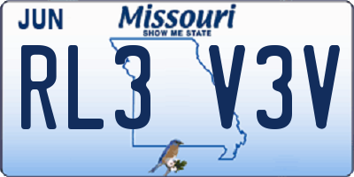 MO license plate RL3V3V