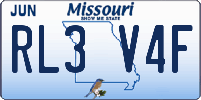 MO license plate RL3V4F