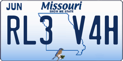MO license plate RL3V4H