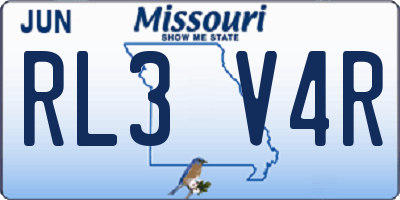 MO license plate RL3V4R