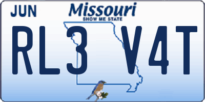 MO license plate RL3V4T