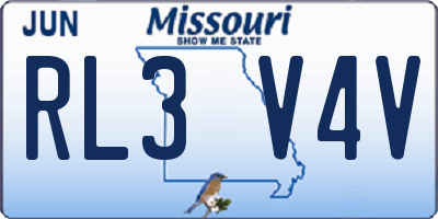 MO license plate RL3V4V