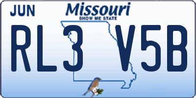 MO license plate RL3V5B