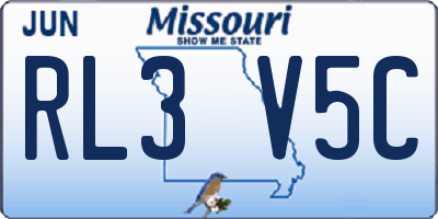 MO license plate RL3V5C