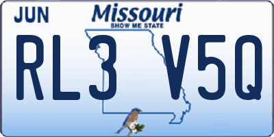 MO license plate RL3V5Q