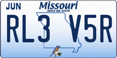MO license plate RL3V5R