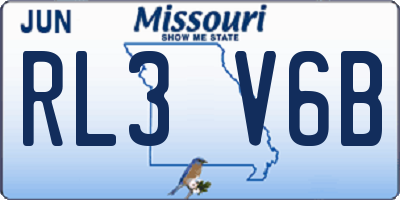 MO license plate RL3V6B