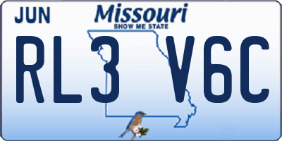 MO license plate RL3V6C