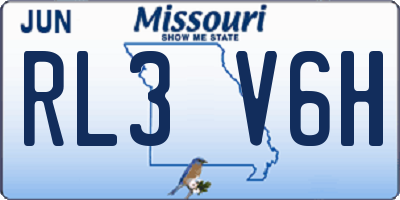 MO license plate RL3V6H