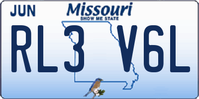 MO license plate RL3V6L