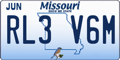 MO license plate RL3V6M