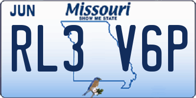 MO license plate RL3V6P