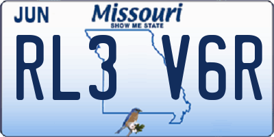 MO license plate RL3V6R