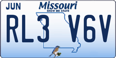 MO license plate RL3V6V